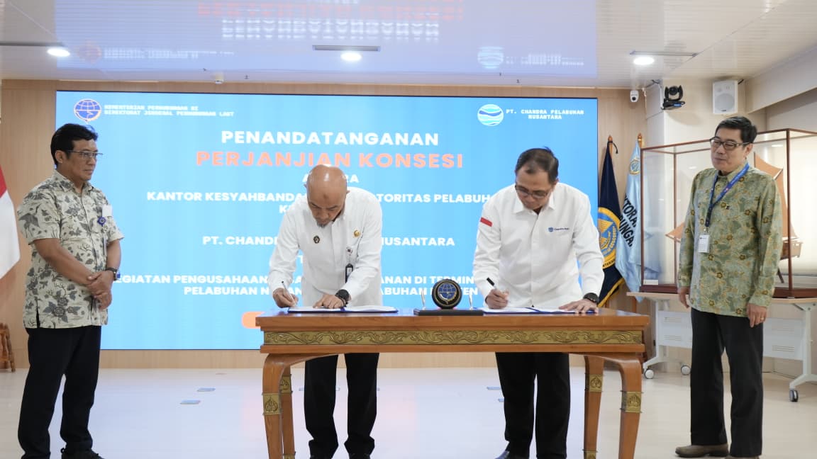 Pacu Pertumbuhan Ekonomi dan Investasi di Banten, Kemenhub Resmi Menjalin Kerja Sama Konsesi dengan PT Chandra Pelabuhan Nusantara